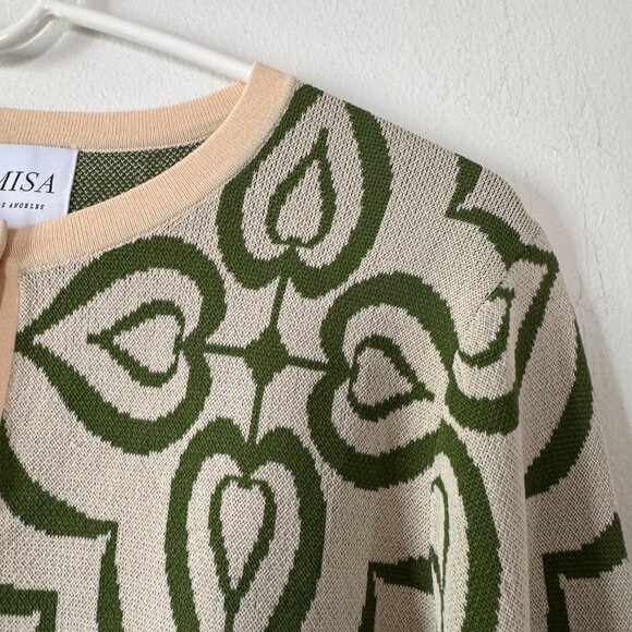 Misa Pansy Cardigan Green Mosaic - Picture 3 of 10